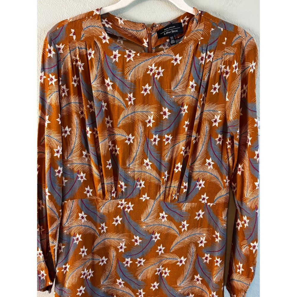 & Other Stories Paris Atelier Floral Long Sleeve Mini Dress US‎ 10 - Picture 2 of 11